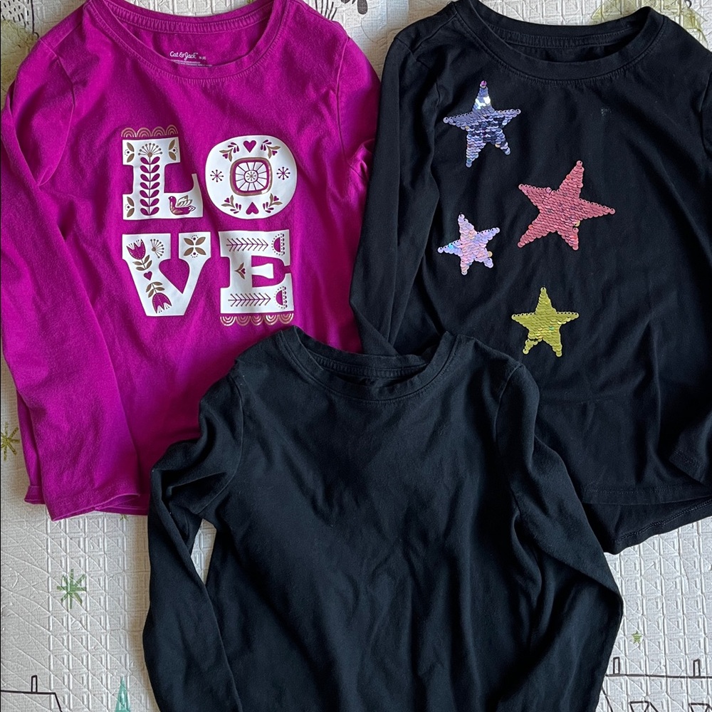 Cat & Jack Girls' Long Sleeve Shirts - Size: M (8)